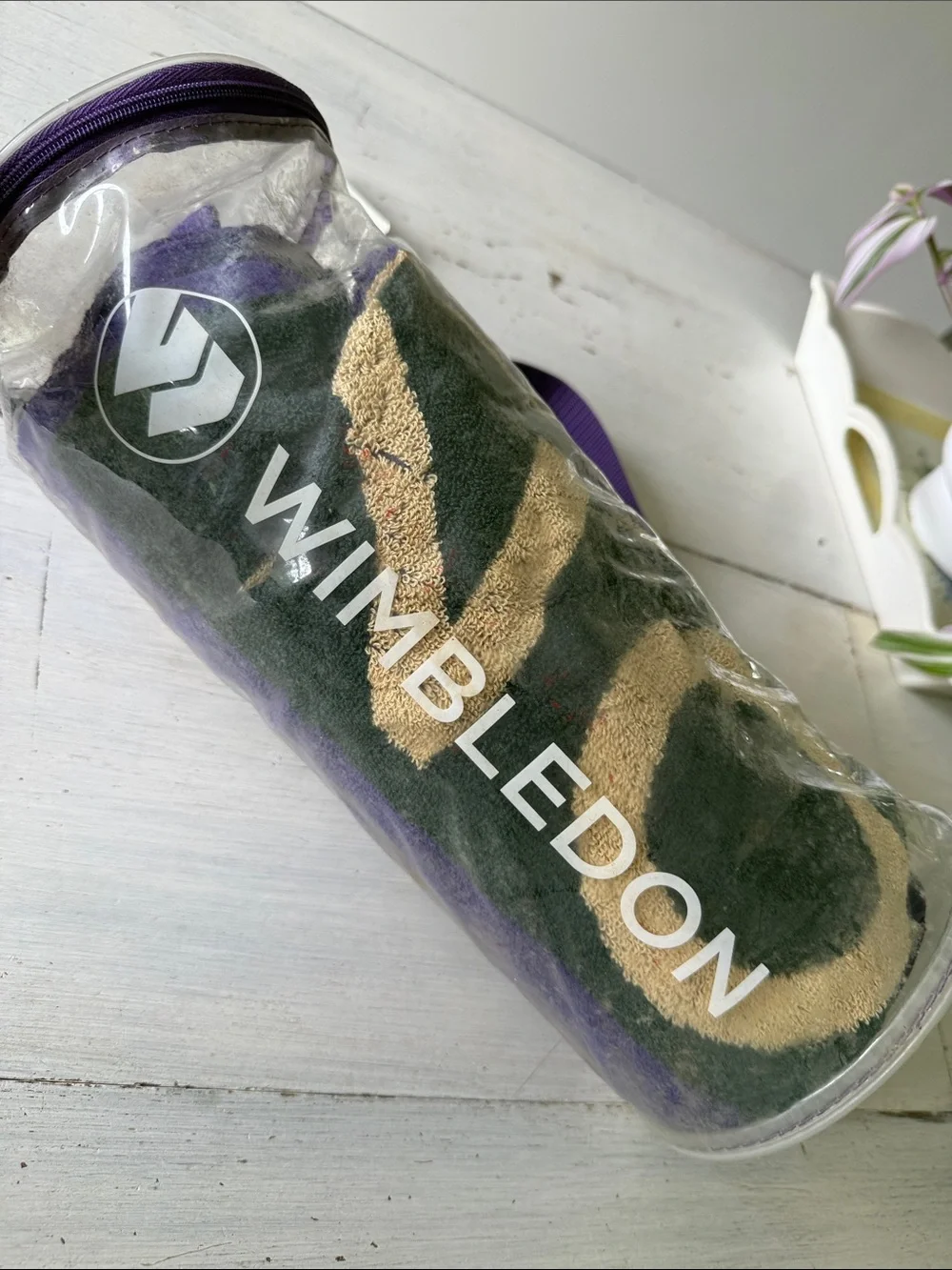 Wimbledon Tennis England 2013 Christy Purple and Gold Logo Towel - Case - NEW